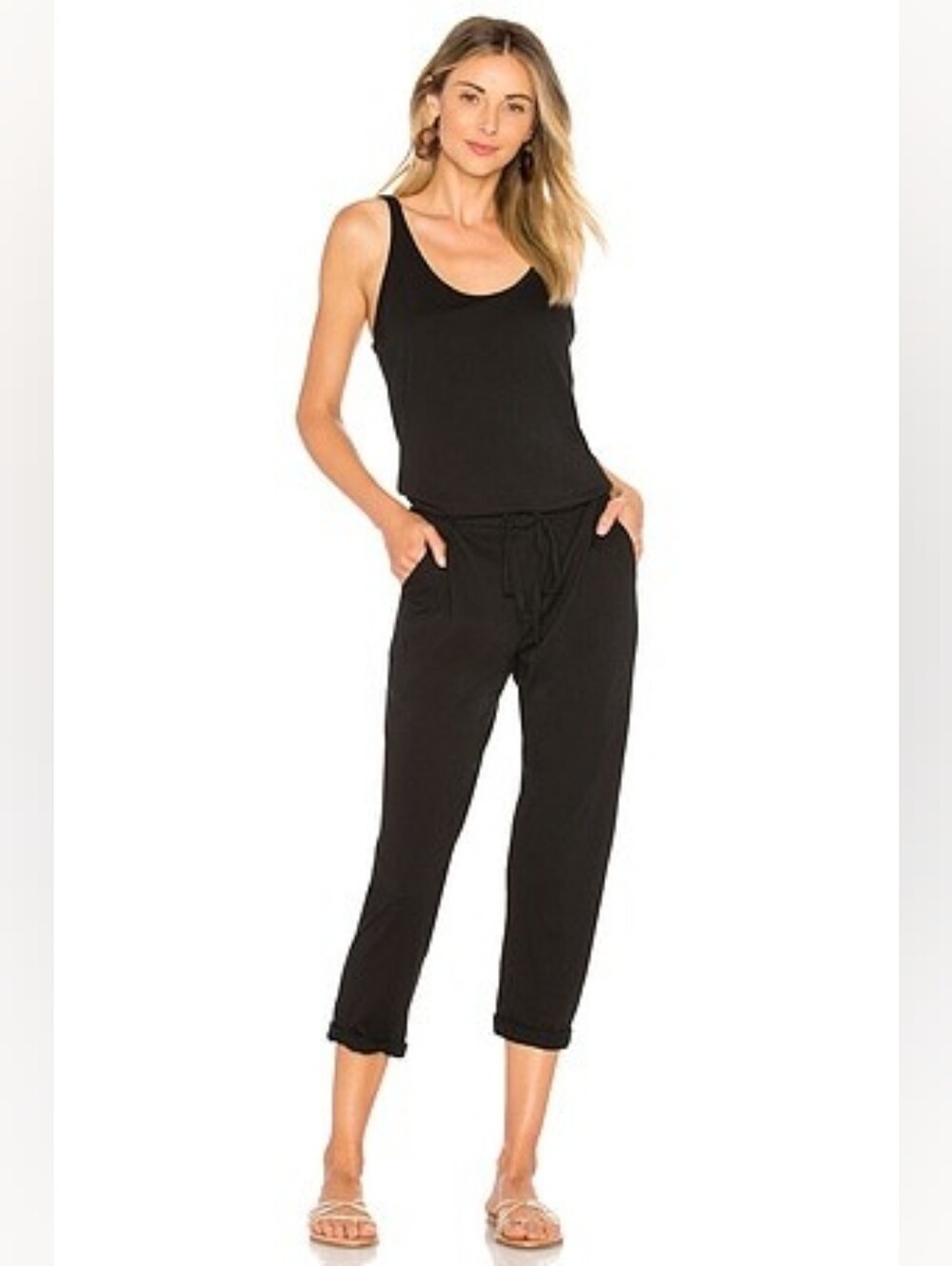 Michael Stars Tank Jumpsuit Black Scoop Neck S